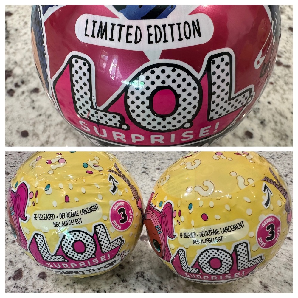 L.O.L. Surprise! BFF Sweethearts Confetti Pop Limited Edition ball Lot of 3